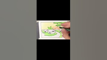 Vẽ TRANH ĐỀ TÀI PHONG CẢNH đơn giản mà ĐẸP #shorts