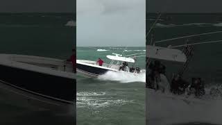 Team rows boat into ROUGH Jupiter Inlet! | Boats at Jupiter