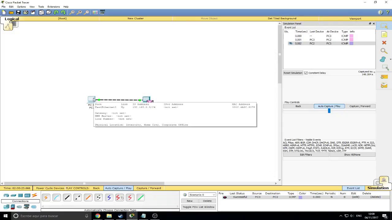 Mandar ping de una computadora a otra Cisco Packet Tracer - YouTube