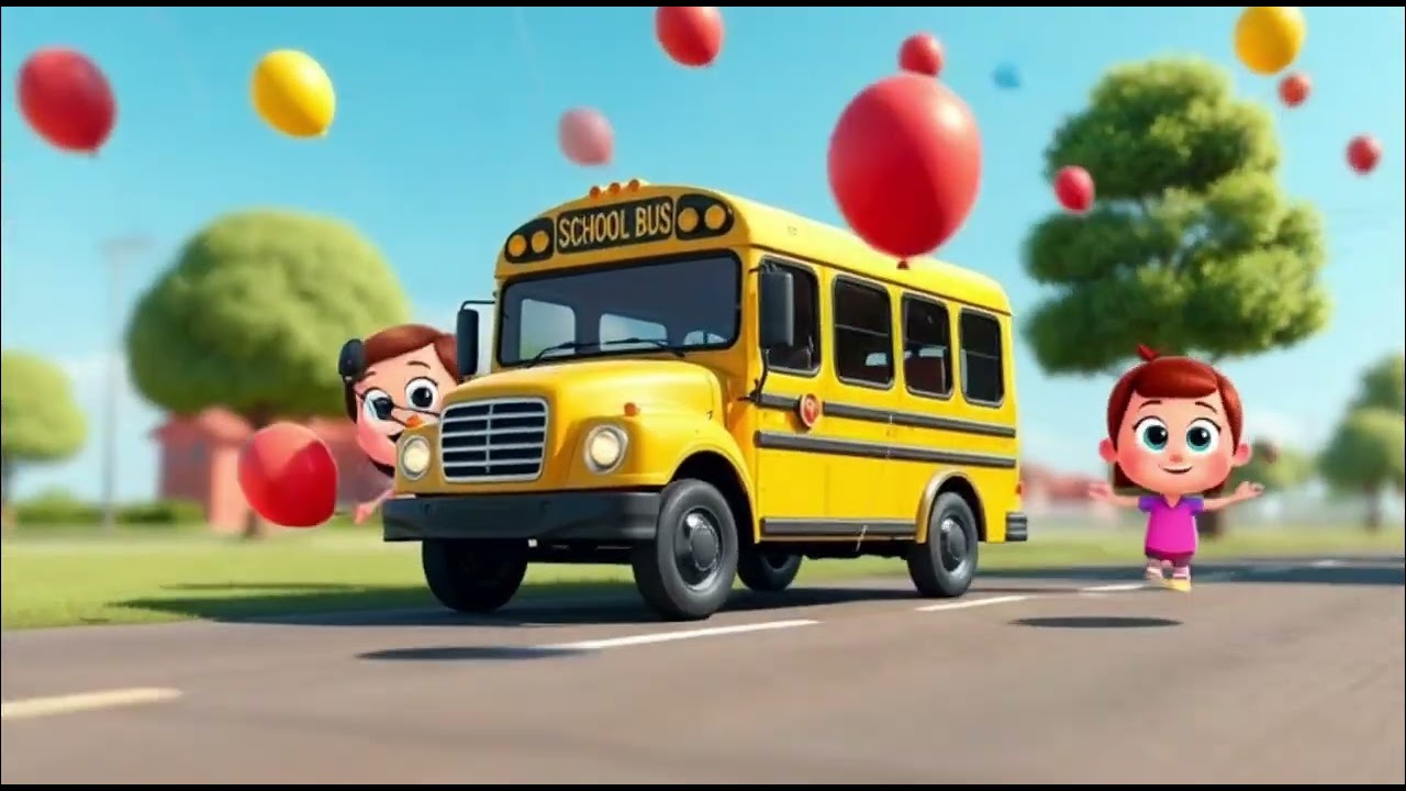 Wheels on the Bus Go Round and Round 🚌 | 3D Kids Song | Learn Colors