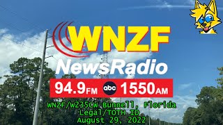 NewsRadio 1550 AM and 94.9 FM | WNZF/W235CW Bunnell, FL Legal/TOTH ID (8/29/22)