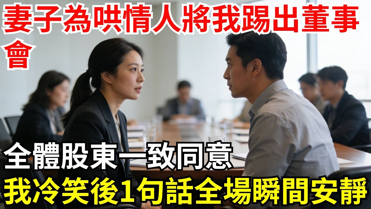 股東大會妻子為哄情人將我踢出董事會，全體股東一致同意，我冷笑：「你們股份加起來都沒我多，也配對我指手畫腳？」全場瞬間安靜了#故事#情感