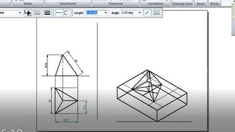 Tetrahedron on Rectangular prism in Isometric in solid edge software