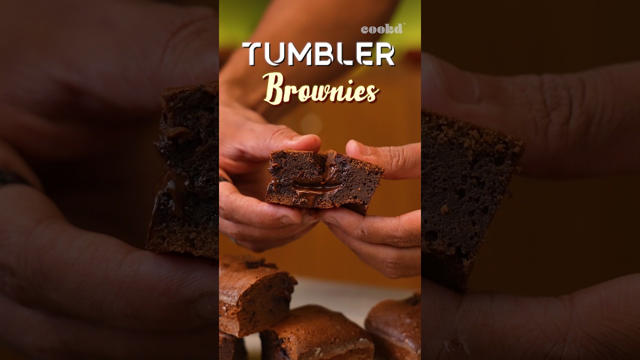 Tumbler Brownies ✨ One tumbler. One bowl. One kadai.That&rsquo;s all you need for this recipe.