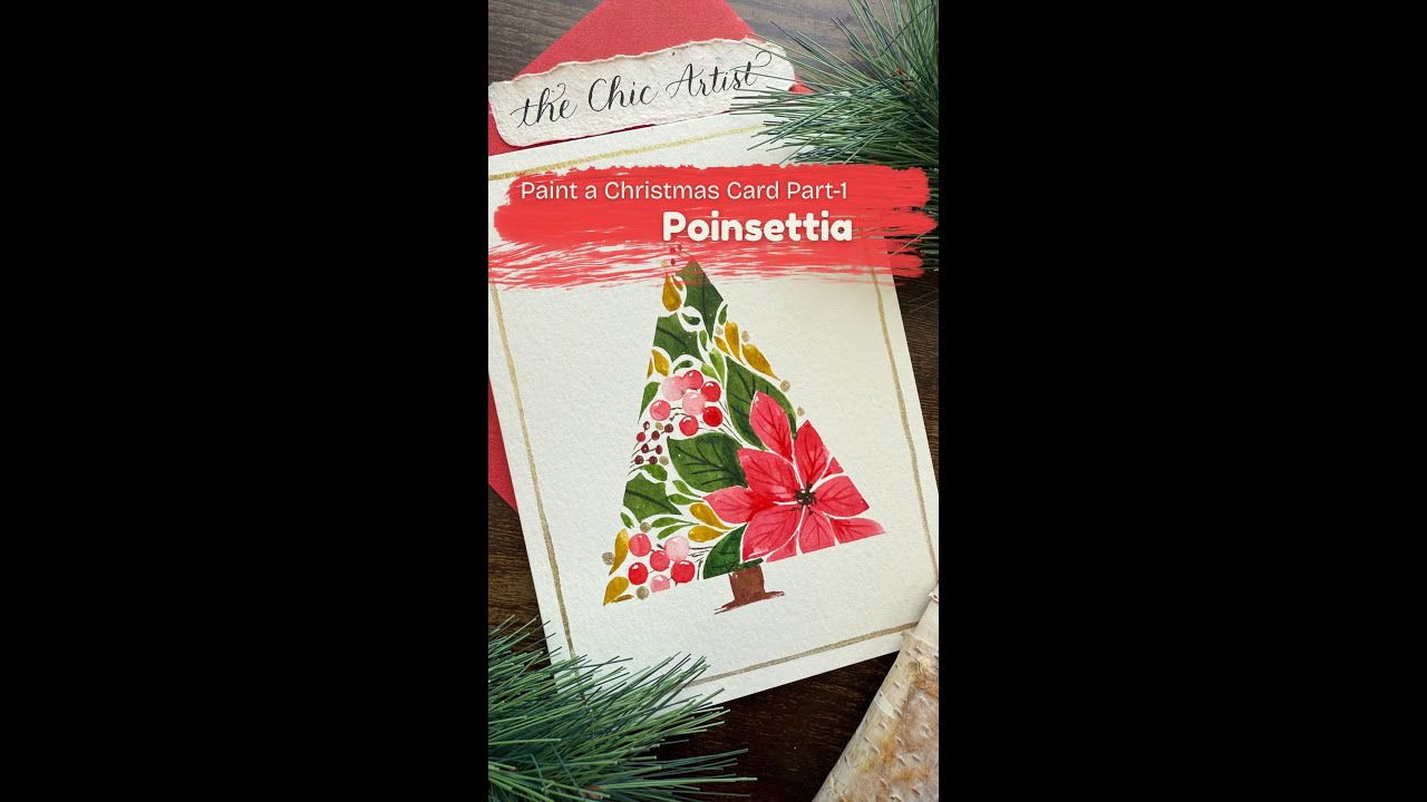 Paint a Christmas Card Part1 | Poinsettia - YouTube