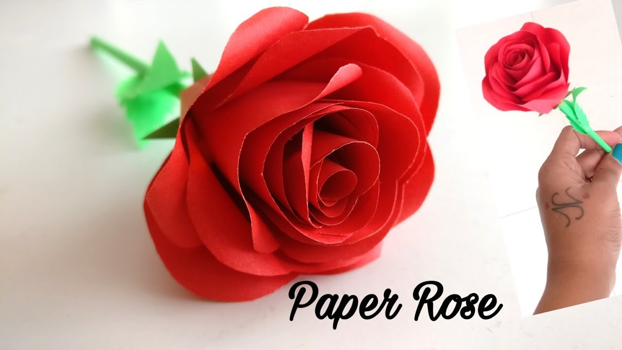 How To Make Paper Flower | Rose Flower Making With Paper | DIY ...