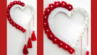Heart Shaped Wall Hanging | DIY Easy Woolen Wall Hanging Craft Ideas | Shumaisa Art & Craft