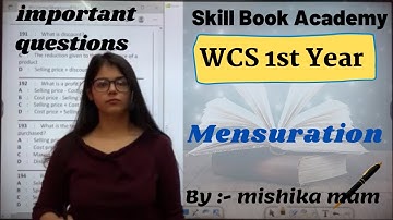 WCS 1st year Live Class-10 | Mensuration | important questions | ITI Exam 2021 | cbt exam iti 2021