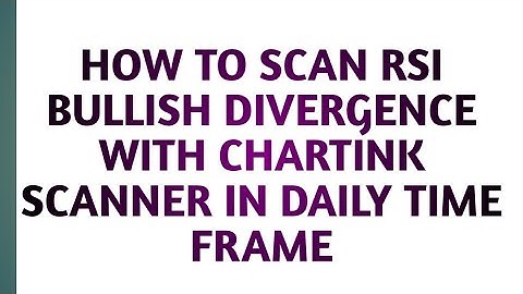 HOW TO SCAN BULLISH RSI DIVERGENCE IN DAILY TIME FRAME|| FUNTECHNI