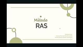 RAS Method for Matrix Updating. Paola de Paz and Steven Zeledón. screenshot 3