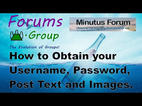 Forums.group: How to Obtain your lost Username and Password as well as posting Text and Images.