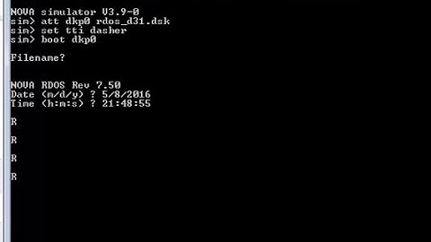 SimH install and setup for DG Nova on Windows