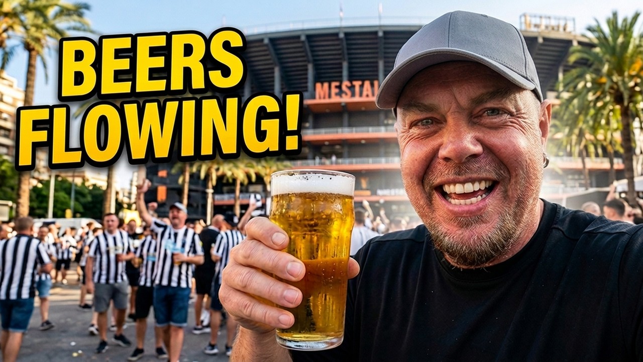 Brilliant day with beer flowing, sunshine, fans happy & a win at the Mestalla!