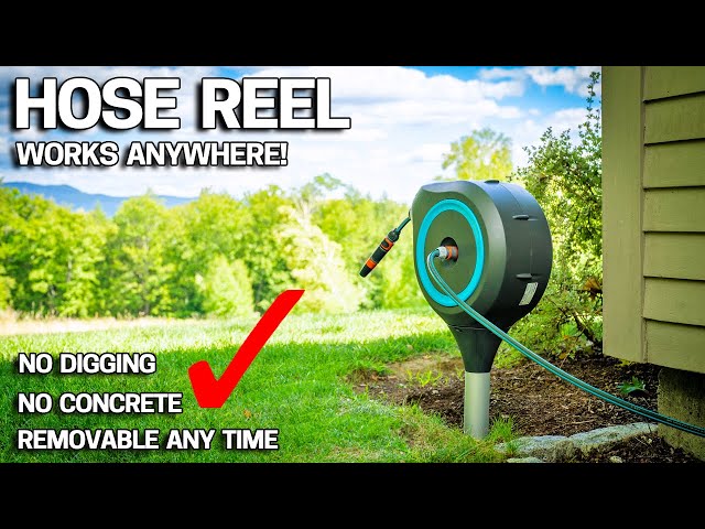 RETRACTABLE HOSE REEL INSTALLS in 1 MINUTE & Doesn't TIP! by Gardena 