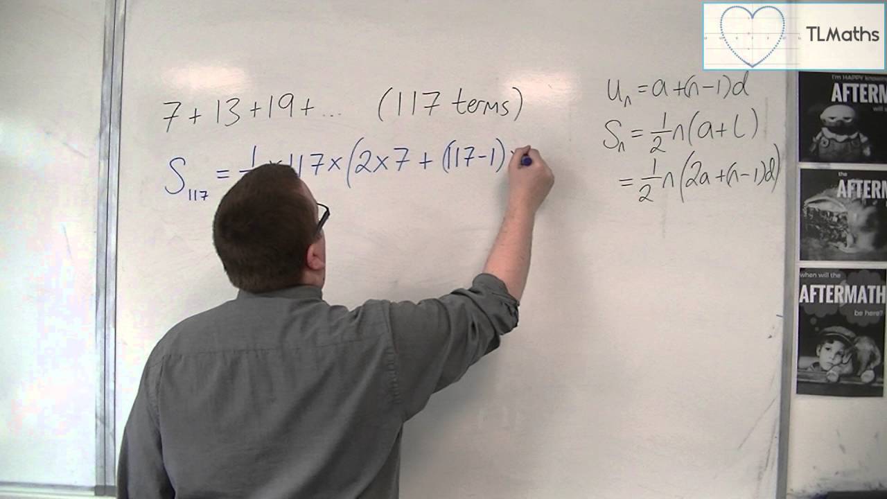 OCR MEI Core 2 5.15 Finding the Sum of an Arithmetic Series Example 2 ...