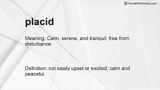 placid Meaning