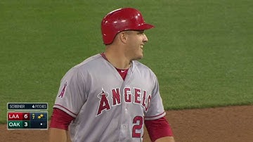 LAA@OAK: Trout pads the lead with a two-run double