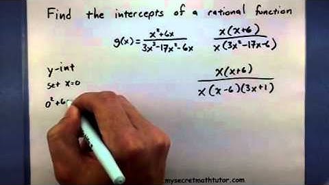 Pre-Calculus Find the intercepts of a rational function