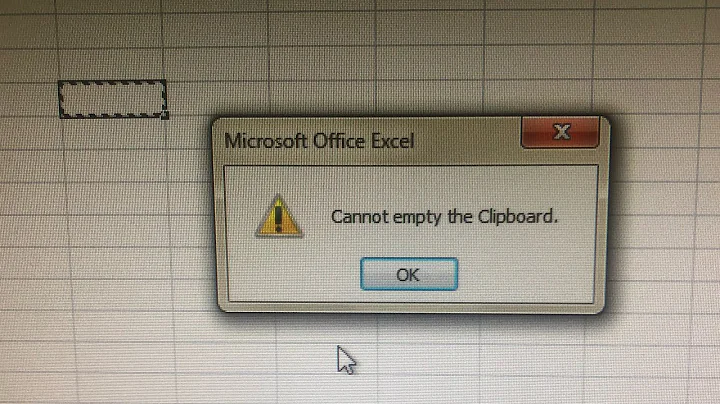 fix cannot empty the clipboard in Excel