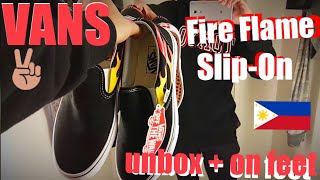 Vans Fire Flame Slip-On Unbox On Feet Philippines
