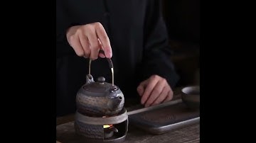 Bộ ấm trà gốm sứ đốt nến cao cấp làm thủ công có tay cầm kiểu Nhật cổ điển