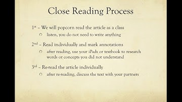 Close Reading Strategies and Annonations
