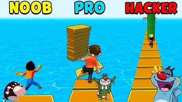 NOOB vs PRO vs HACKER Shortcut Run Android iOS Game Oggy And Jack