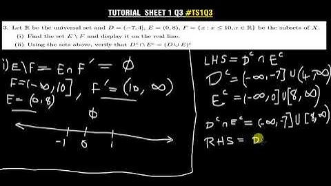 finding the set difference and displaying sets on a number line or real line