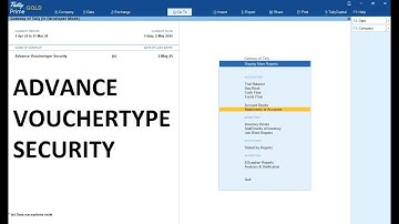 Advance Voucher type Security | TDL | Tally prime