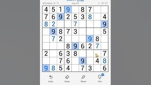 Sudoku Free Classic Puzzles Mobile | Daily Challenge August 3, 2022
