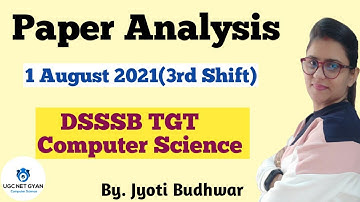 Paper Analysis DSSSB TGT Computer Science 1st August(3rd Shift) l UGC NET GYAN