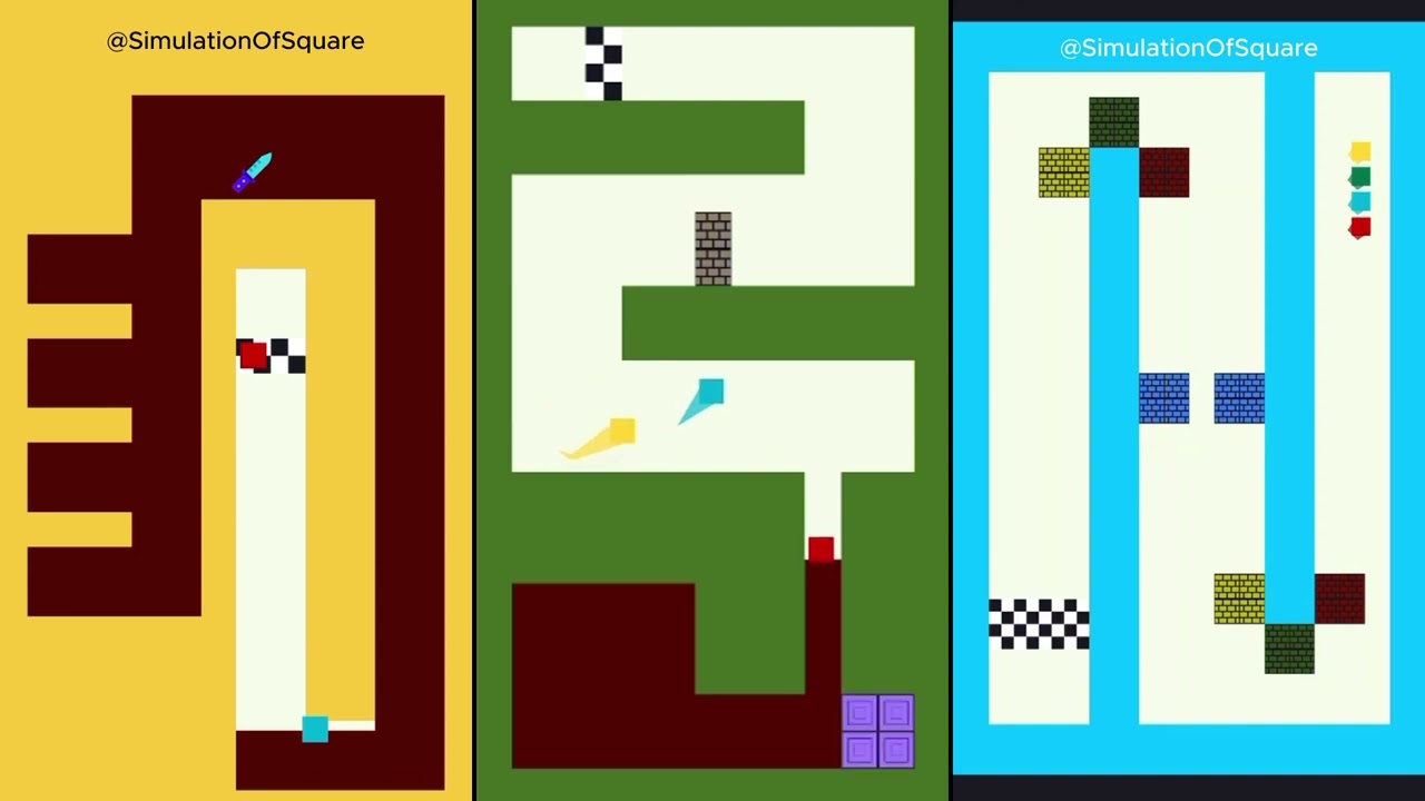 Best Of Square Race ​🟥🟦🟩🟨 (Part 3) #squarerace #squareracegame #satisfying