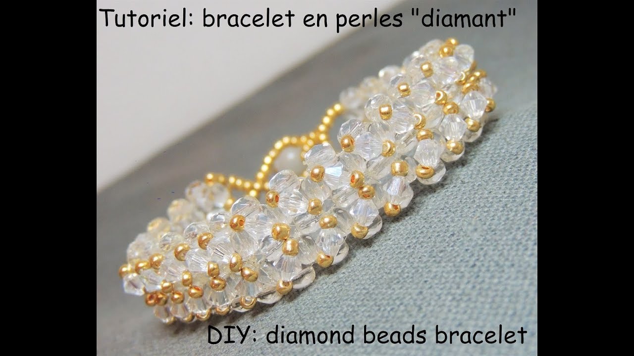 TUTO  Bracelet Élastique en Perles Dorées Technique RAW ou Tissage Angle  Droit 