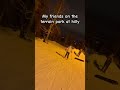 Terrain park at hilly #skiingstunts #ski #skiing #skiingforbeginners #skiingisfun #skiingtechniques