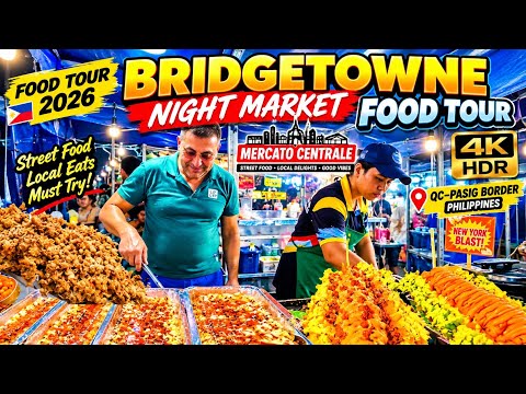 Bridgetowne Night Market Food Tour | Mercato Centrale Street Food📍 QC–Pasig Border, Philippines 4K
