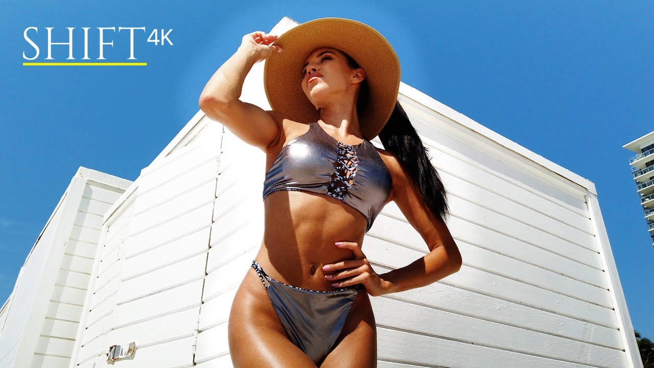 BIKINI FITNESS MODEL Yulia Goloborodko | Dive into Miami Heat Sensational Beach Workout!