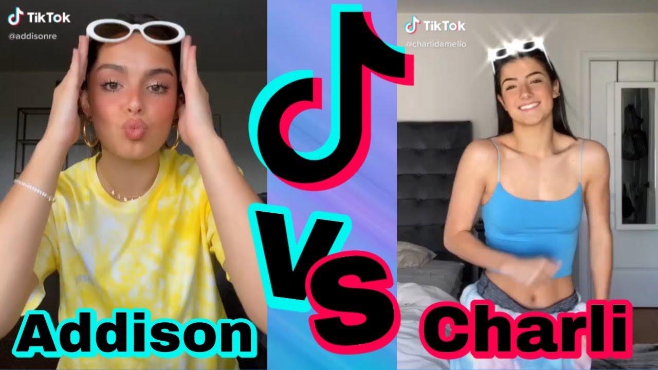 Addison Rae vs Charli D’Amelio tiktok dance battle.