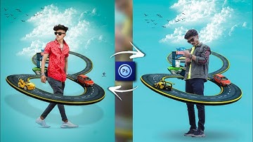 3D Road Photo Editing Tutorial with mobile - Ps Touch editing - Mohitofficialll editz