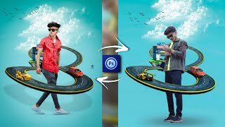 3D Road Photo Editing Tutorial with mobile - Ps Touch editing - Mohitofficialll editz screenshot 3