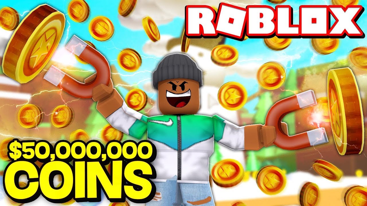 Collecting 50 000 000 Coins Roblox Magnet Simulator Youtube