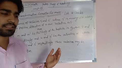 M sc F Math Transformation formula for mass