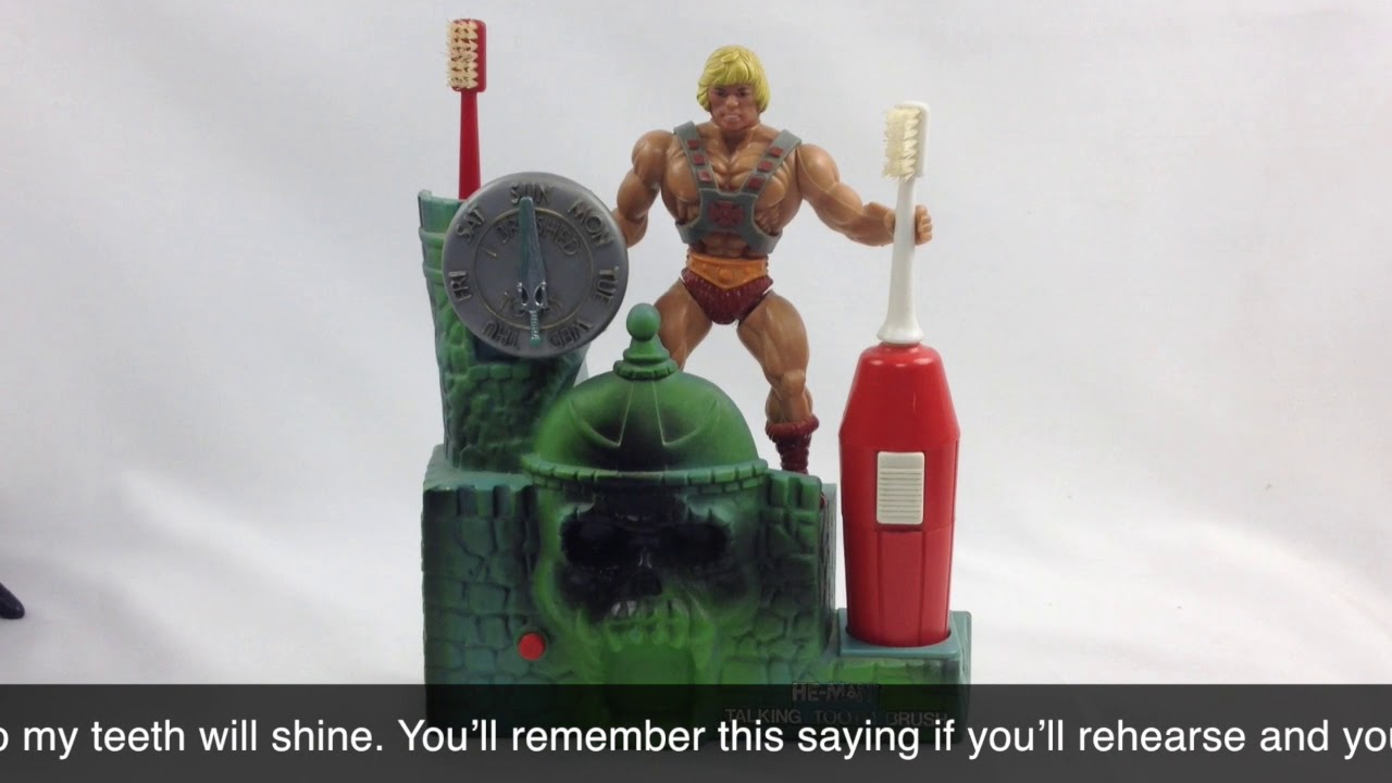 hunter email He-man vintage Talking Toothbrush IN ACTION, SPEAKING, Masters of the Universe