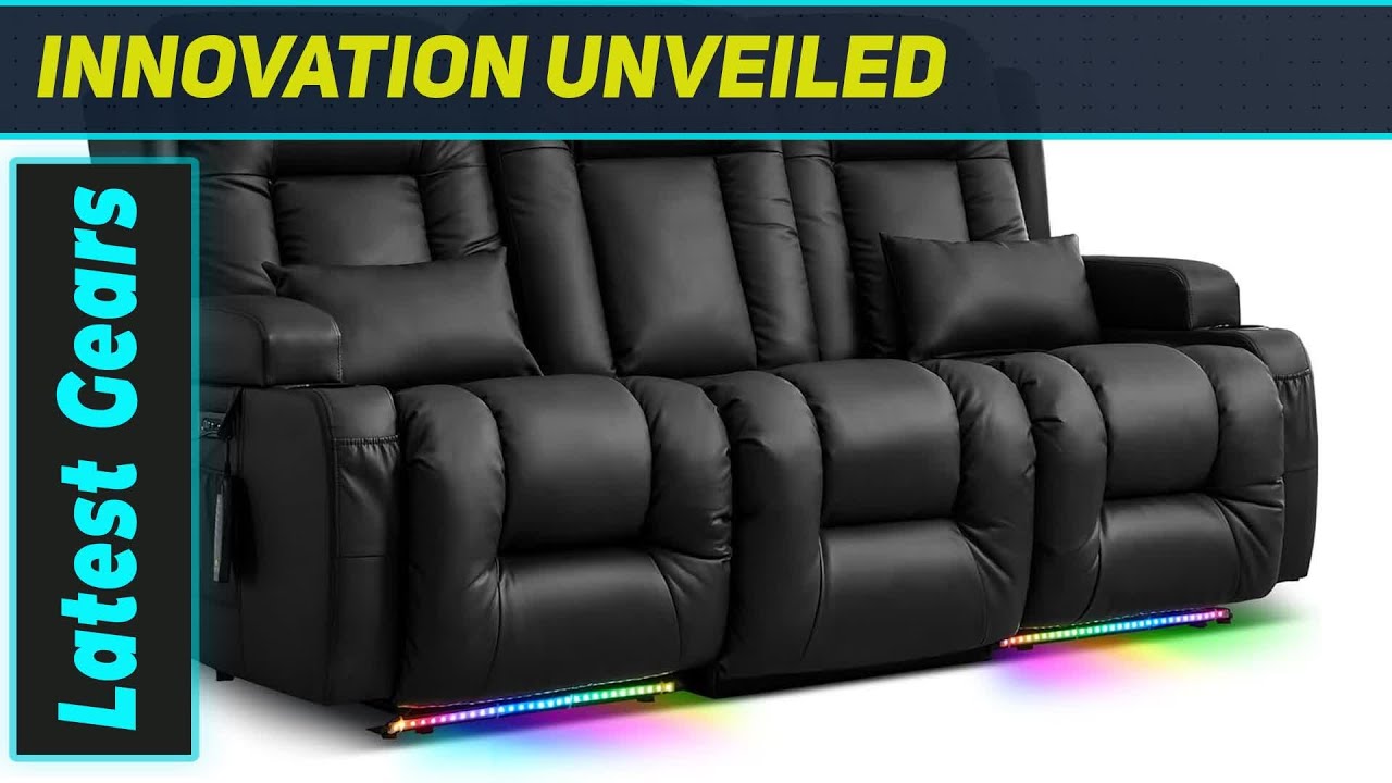 TUNYI Power Loveseat Recliner Sofa with Massage & Heat – Best 3-Seat Home Theater Seating Experience