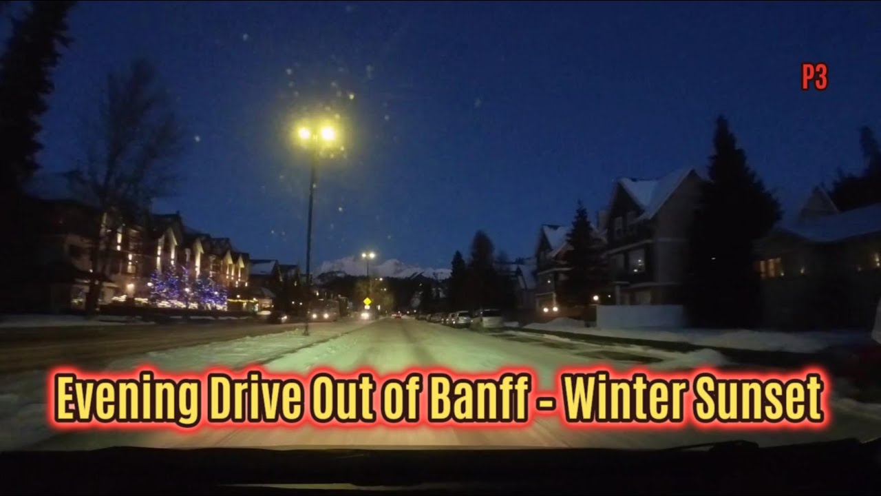 🇨🇦 November 29, 2023 | Evening Winter Drive from Banff to Calgary – Time Lapse Journey | P3