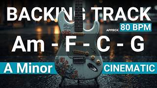 Cinematic Infinite Skies ☁️ Ballad Guitar Backing Track in A Minor | Am - F - C - G | 80 BPM Guitar Backing Tracks Pop A Minor 80 Bpm