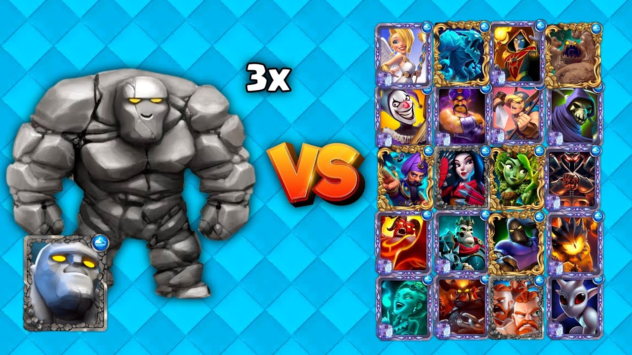 GOlEM 3x vs All CARD'S | castle crush
