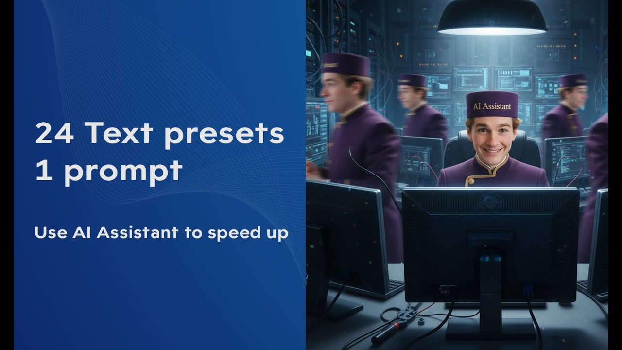 24 Text Presets · 1 Prompt | AI Assistant for After Effects