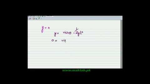 FSc Physics Book1, Ch 3, LEC 12: Time of Projectile Motion
