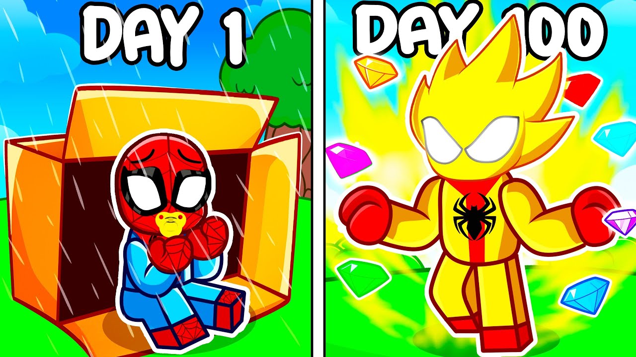 100 DAYS as SUPER SPIDEY in Roblox!