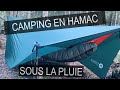 Une nuit dans le bois en Hamac sous la pluie en bonne compagnie!